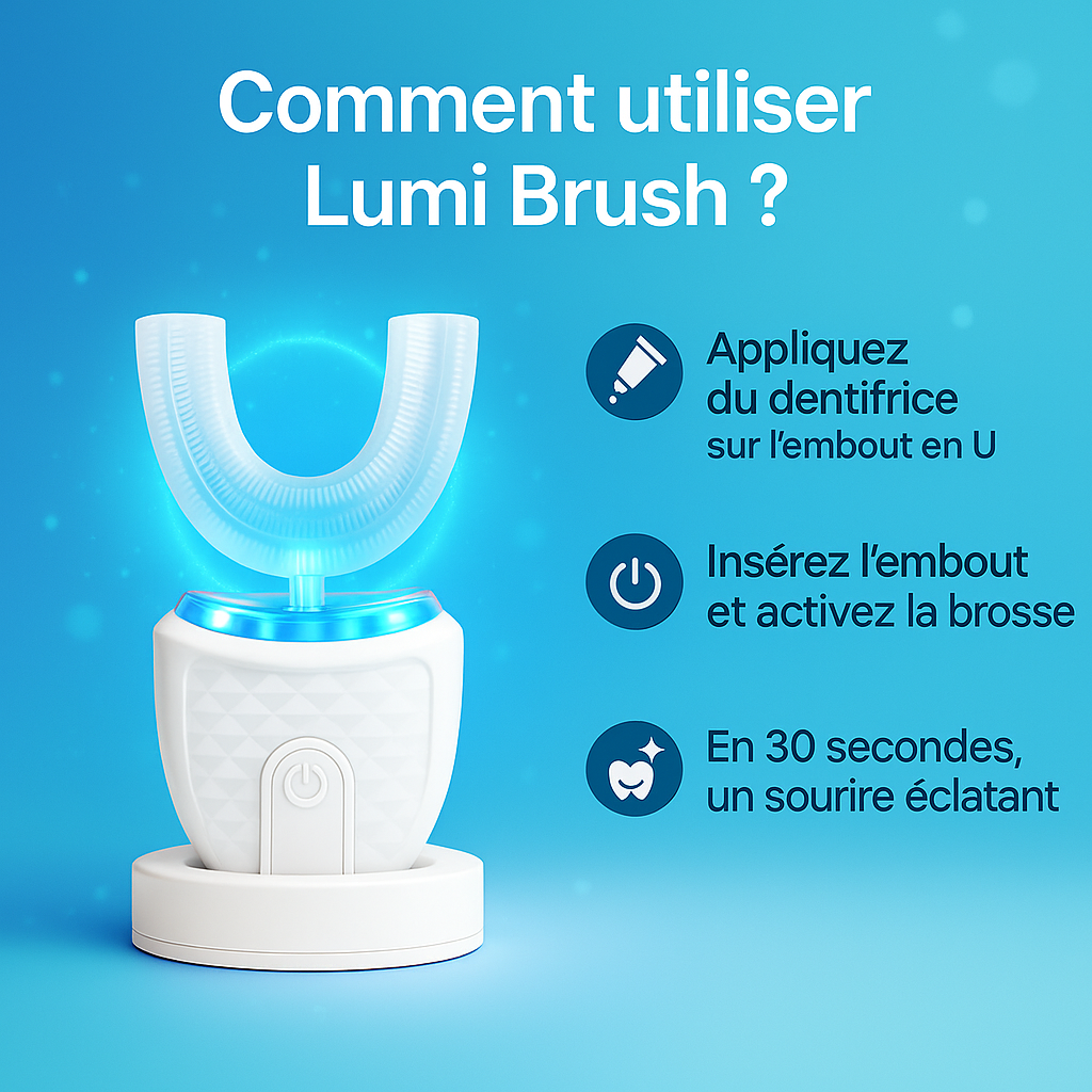 Brosse à dents électrique en U – Bleu | LumiBrush™