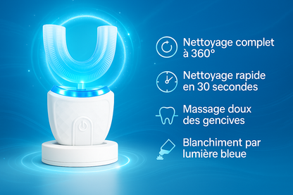 Brosse à dents électrique en U – Blanc | LumiBrush™
