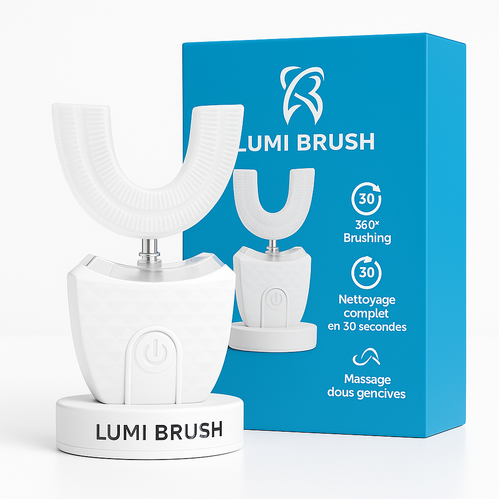 Brosse à dents électrique en U – Noir | LumiBrush™